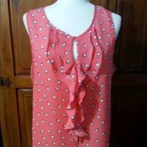 Coral Elle Polka Dot Blouse
